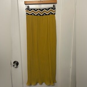 ANTHROPOLOGIE DEAR CREATURES Mustard Skirt with Chevron Detail